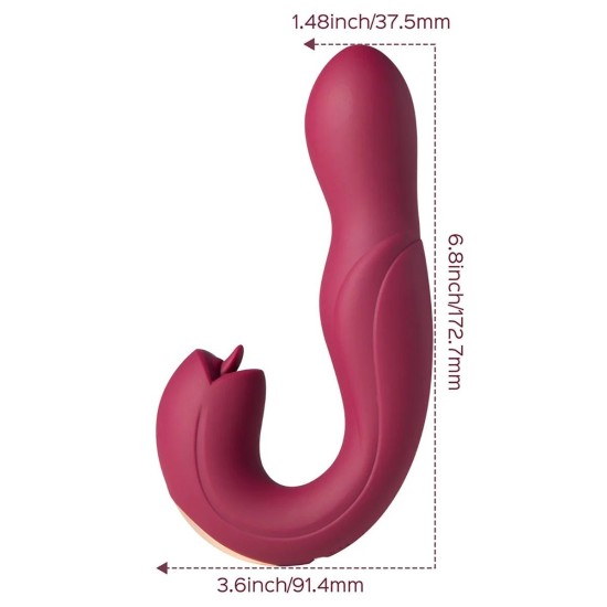 Joi - Rotating Head G-spot Vibrator & Clit Licker Maroon