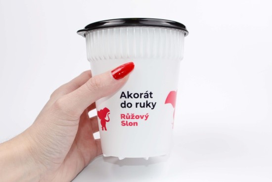 Merch – hravý sloní kelímek Růžový Slon (0,3 l)