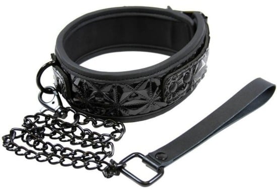 Sinful Collar bdsm obojok s vodítkom BLACK