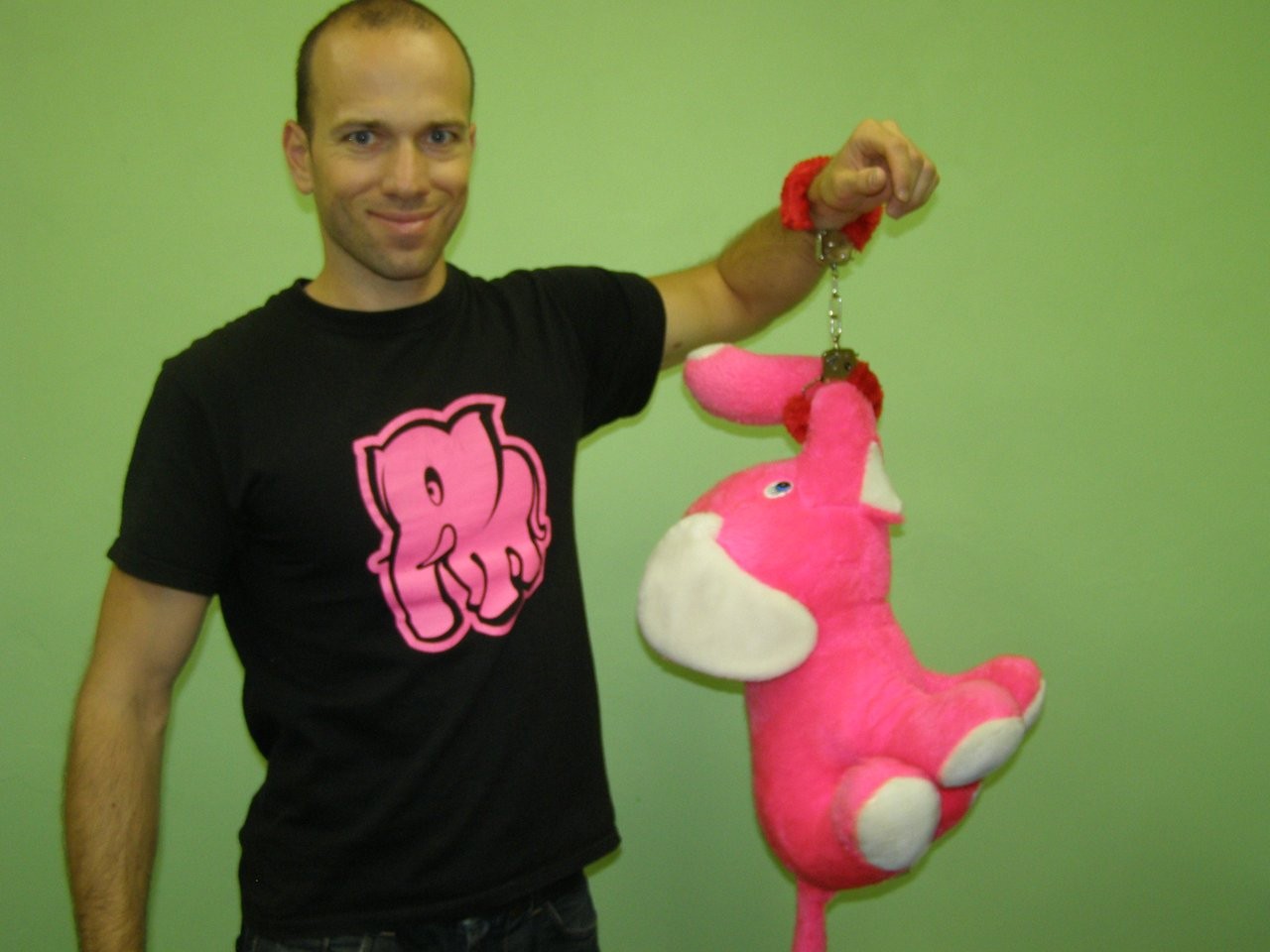 Kvalitní pouta na ruce s plyšem - červená