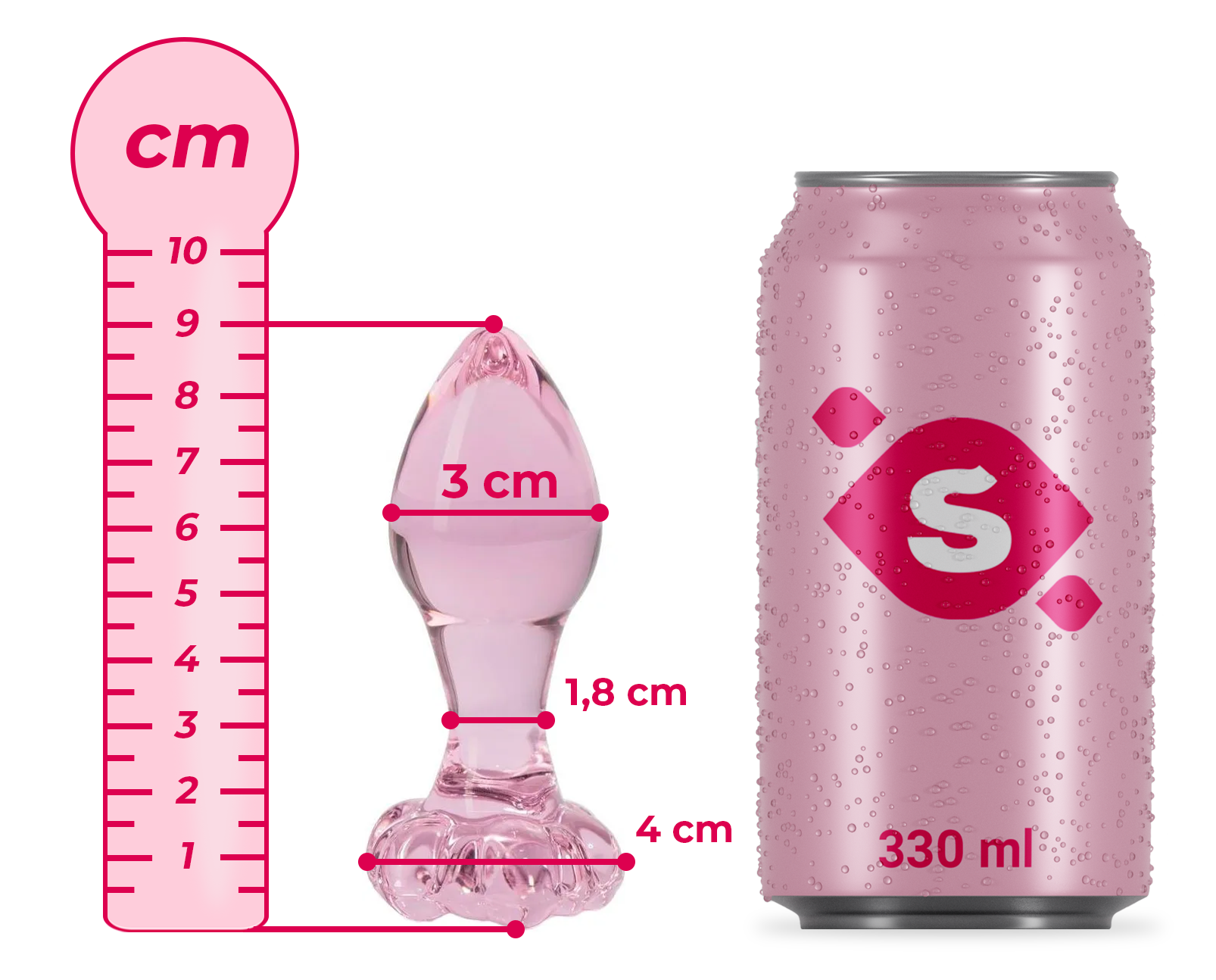 Anální kolík Flower Glass Plug (9 cm)