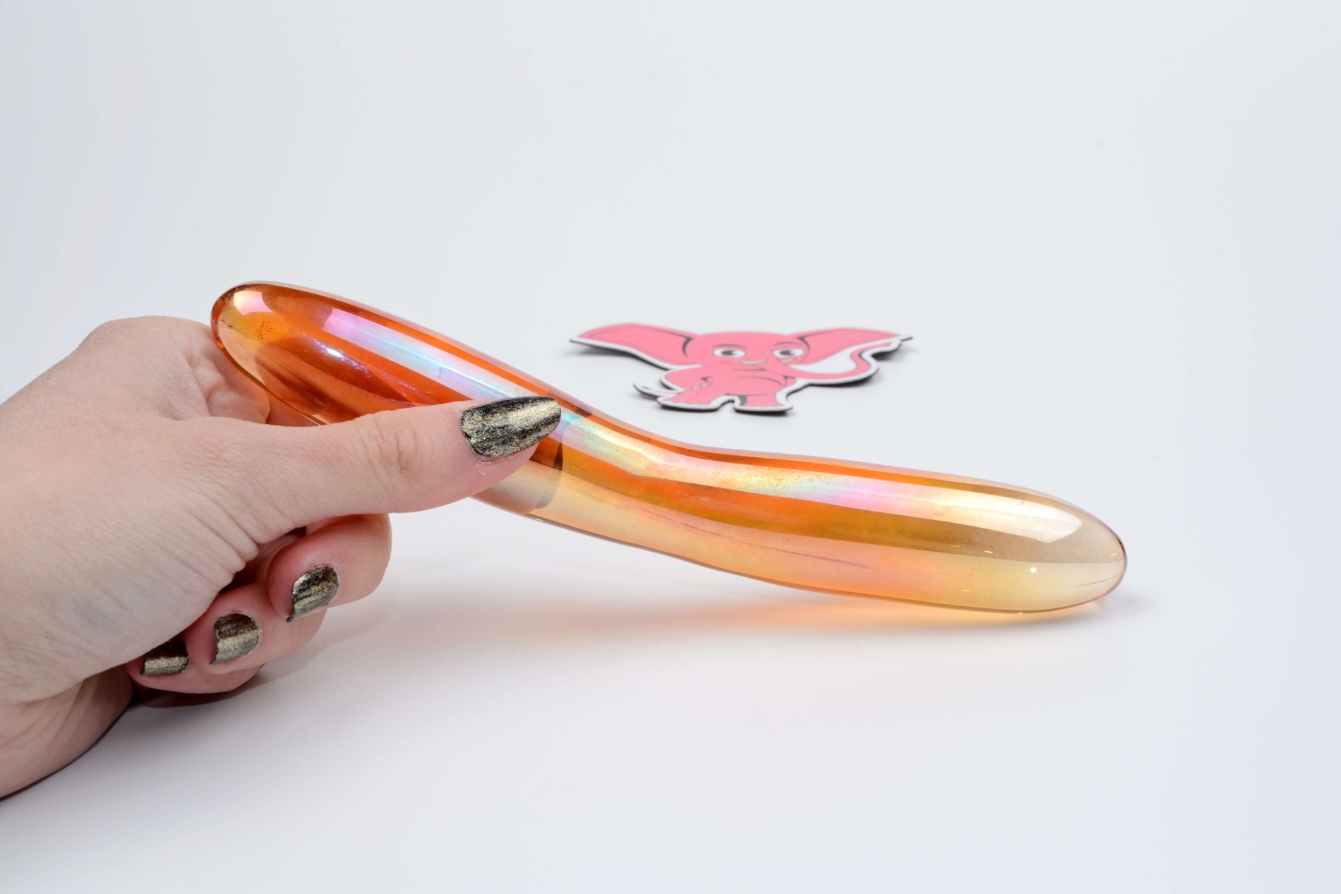 Skleněné dildo Sensualist (18 cm) + dárek Toybag