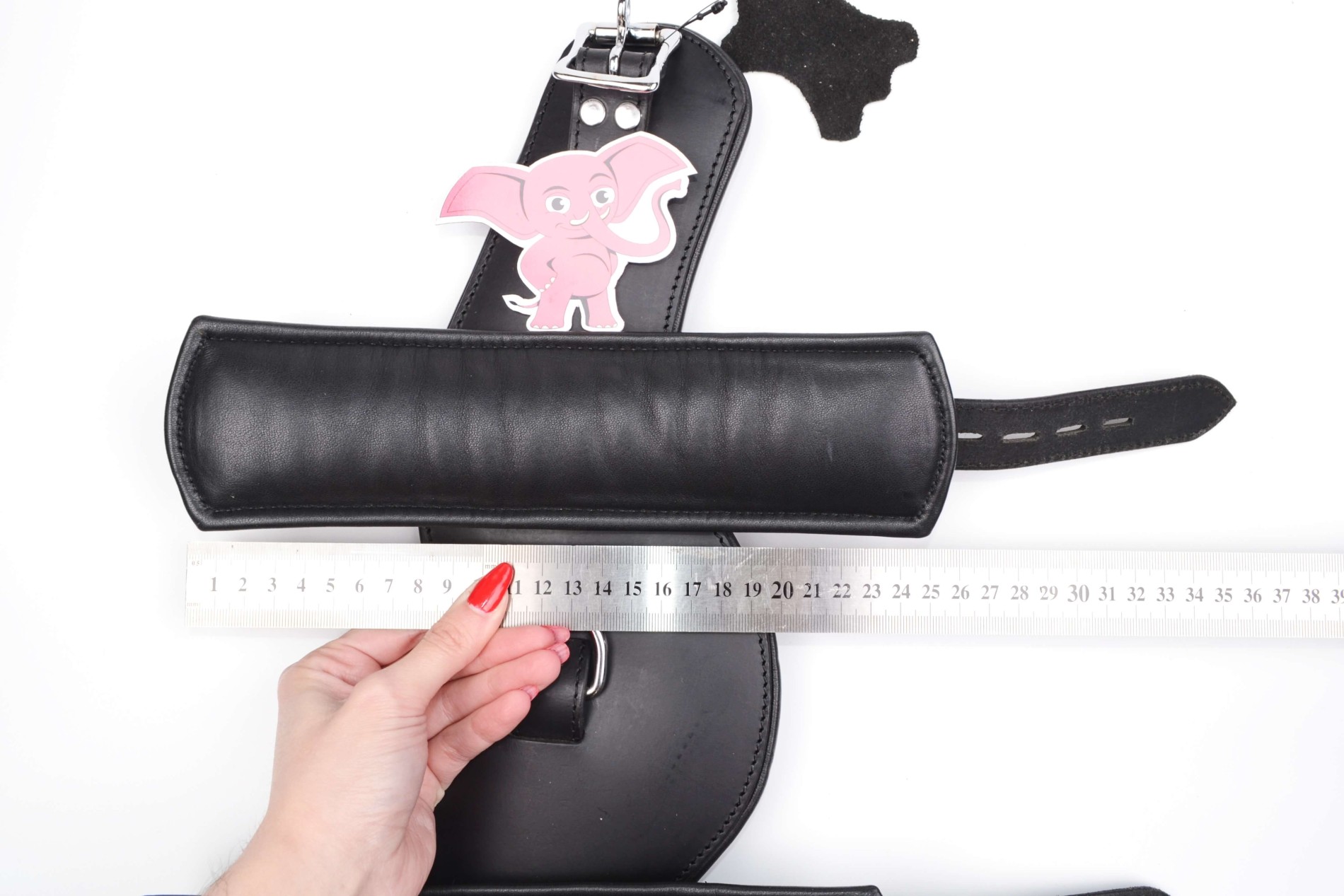 Kožený obojek s pouty na ruce Leatherix RestrainMe, rozměry