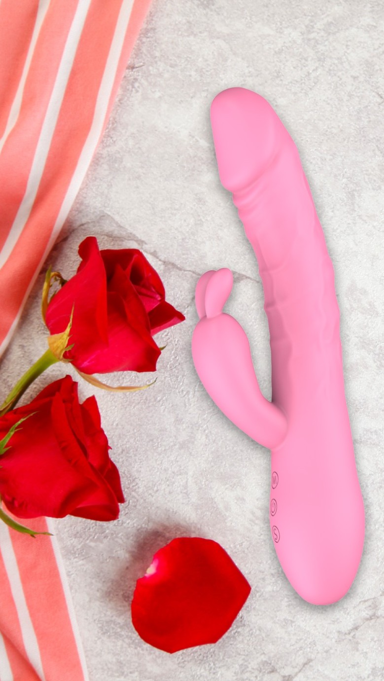 Handsfree pulzátor s výběžkem na klitoris Pulzie Bunny (22 cm)