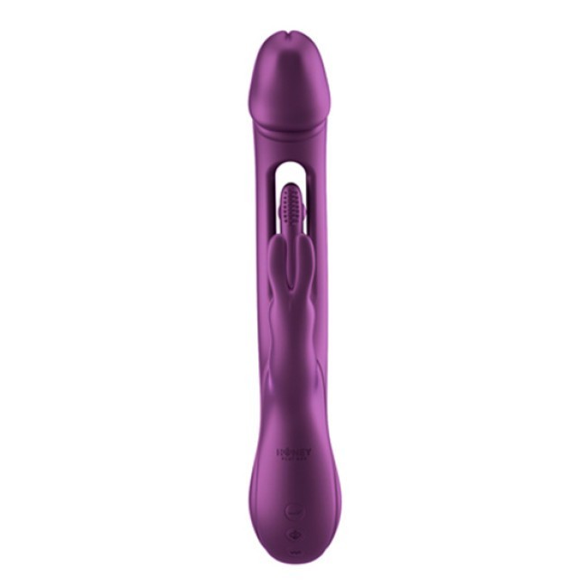 TRILUX Kinky Finger Rabbit Vibrator with Anal Beads Purple