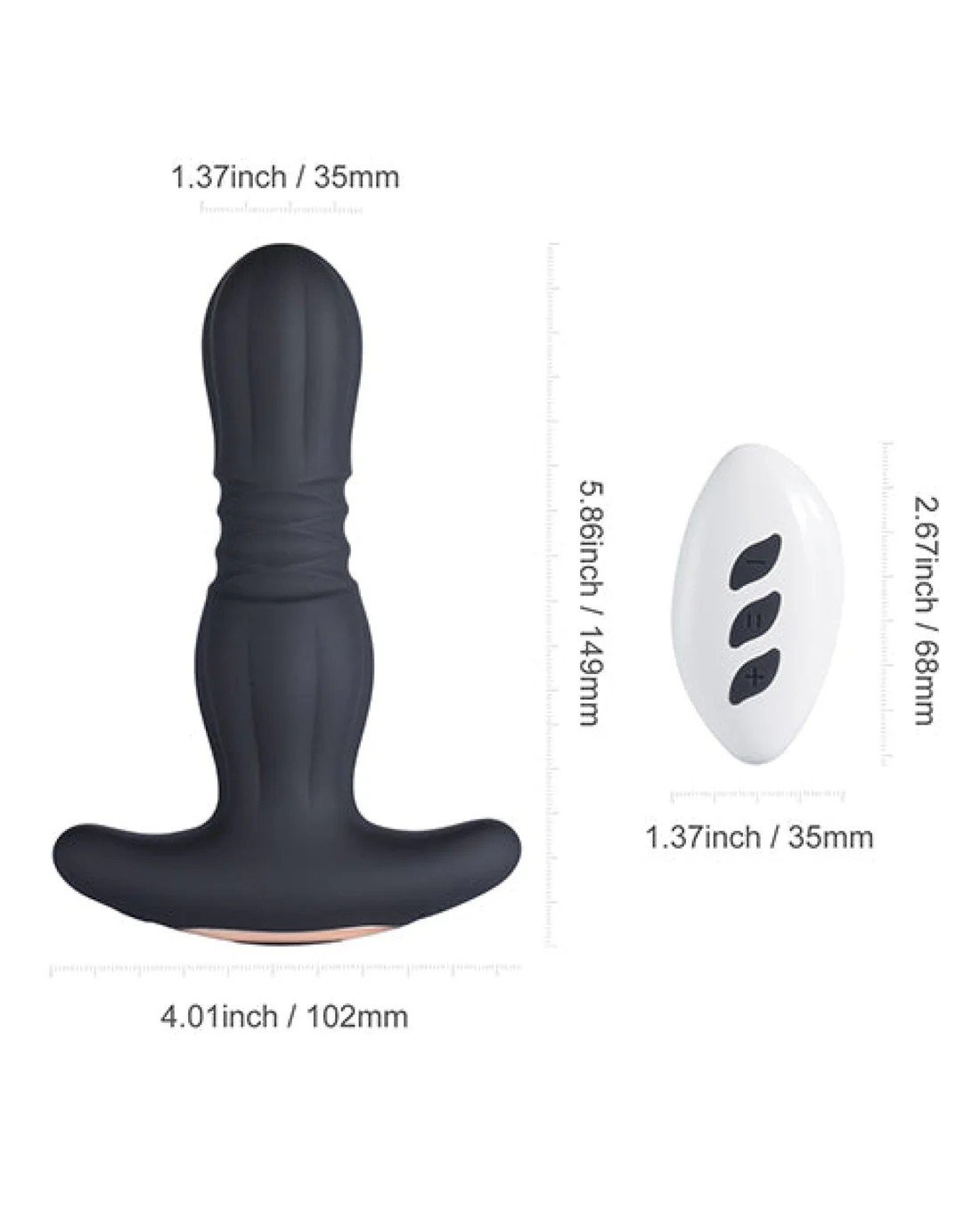 Agas - Thrusting Butt Plug with Remote Control
