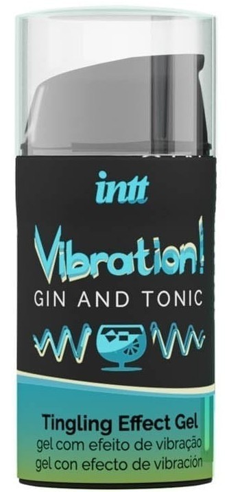 Vibrační gel s příchutí gin a tonic v airless lahvičce 15 ml + krabička