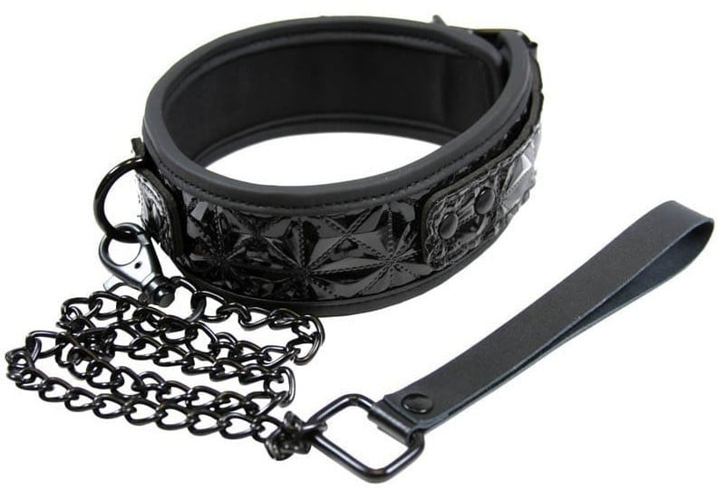 Sinful Collar bdsm obojok s vodítkom BLACK