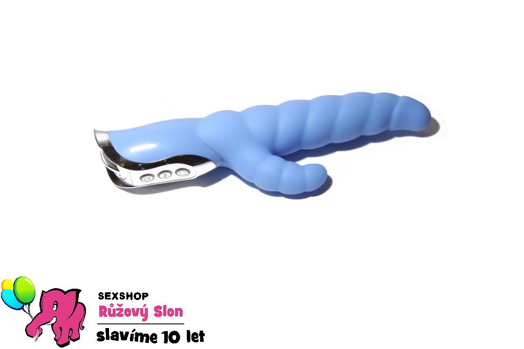 Vibrátor Modrá housenka - silikon