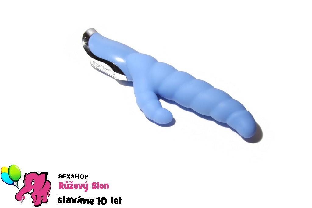 Vibrátor Modrá housenka - silikon