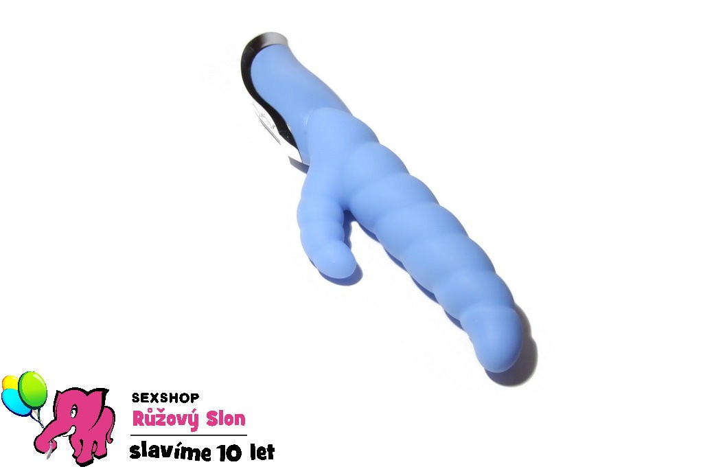 Vibrátor Modrá housenka - silikon