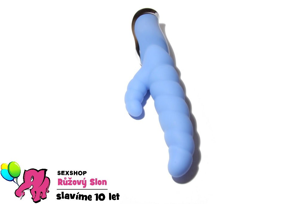 Vibrátor Modrá housenka - silikon
