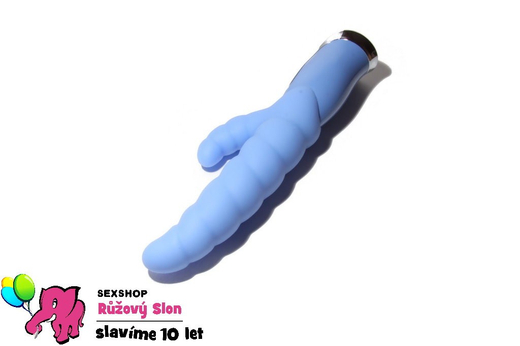 Vibrátor Modrá housenka - silikon