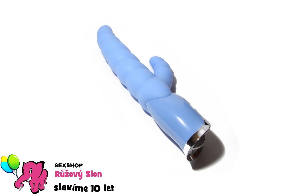 Vibrátor Modrá housenka - silikon