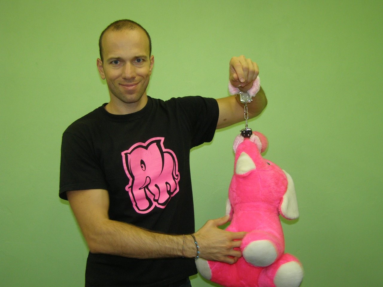 Kvalitní pouta na ruce s plyšem - růžová