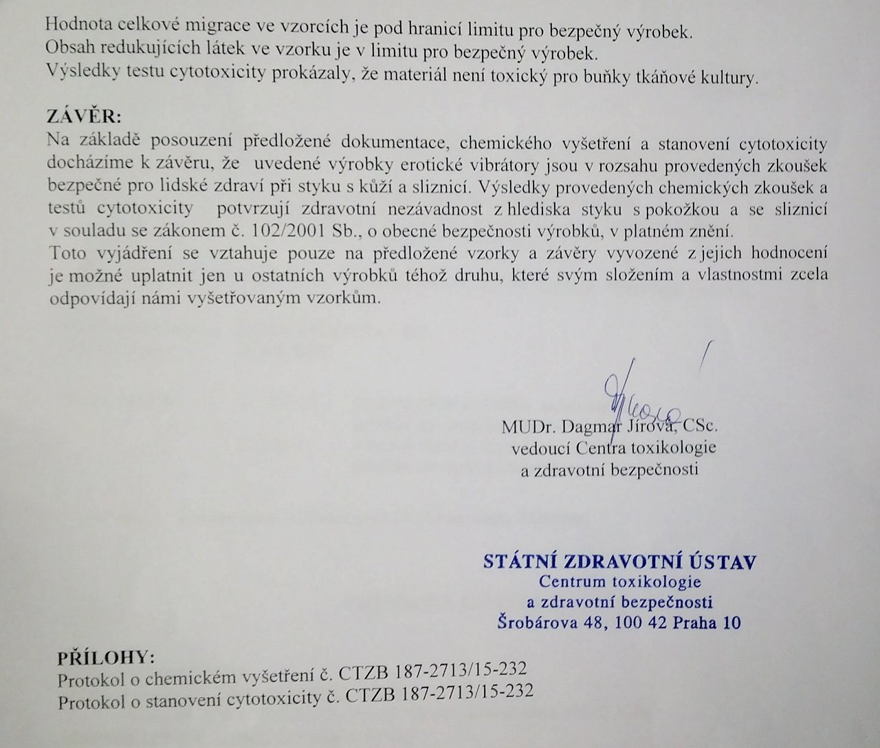 Atest Zdravotního ústavu