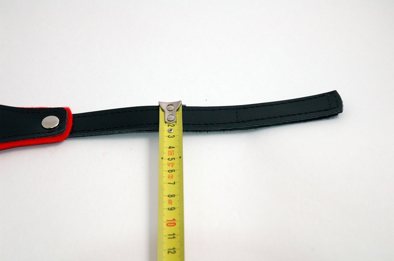 Kožená maska na oči BlackRed - rozměry