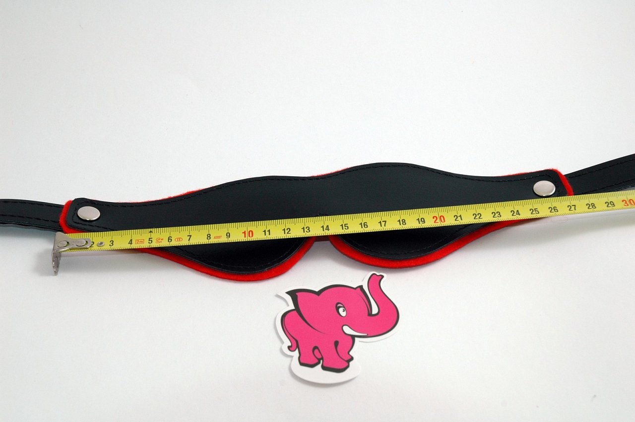 Kožená maska na oči BlackRed - rozměry