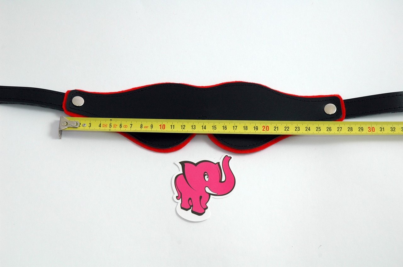 Kožená maska na oči BlackRed - rozměry