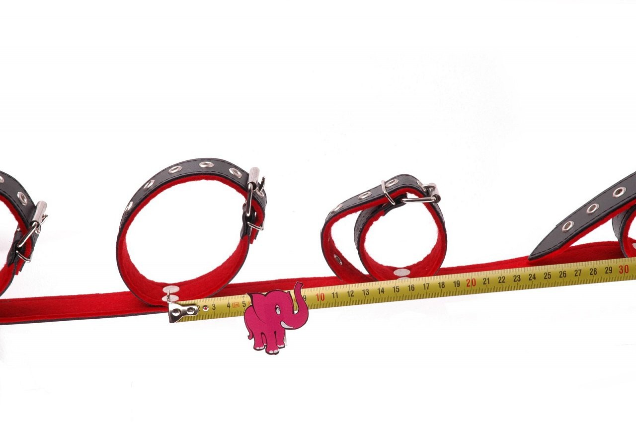 Kožená pouta na ruce a nohy BlackRed