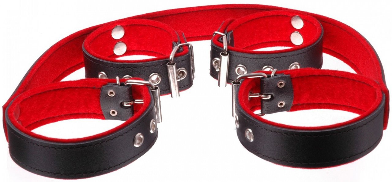 Kožená pouta na ruce a nohy BlackRed