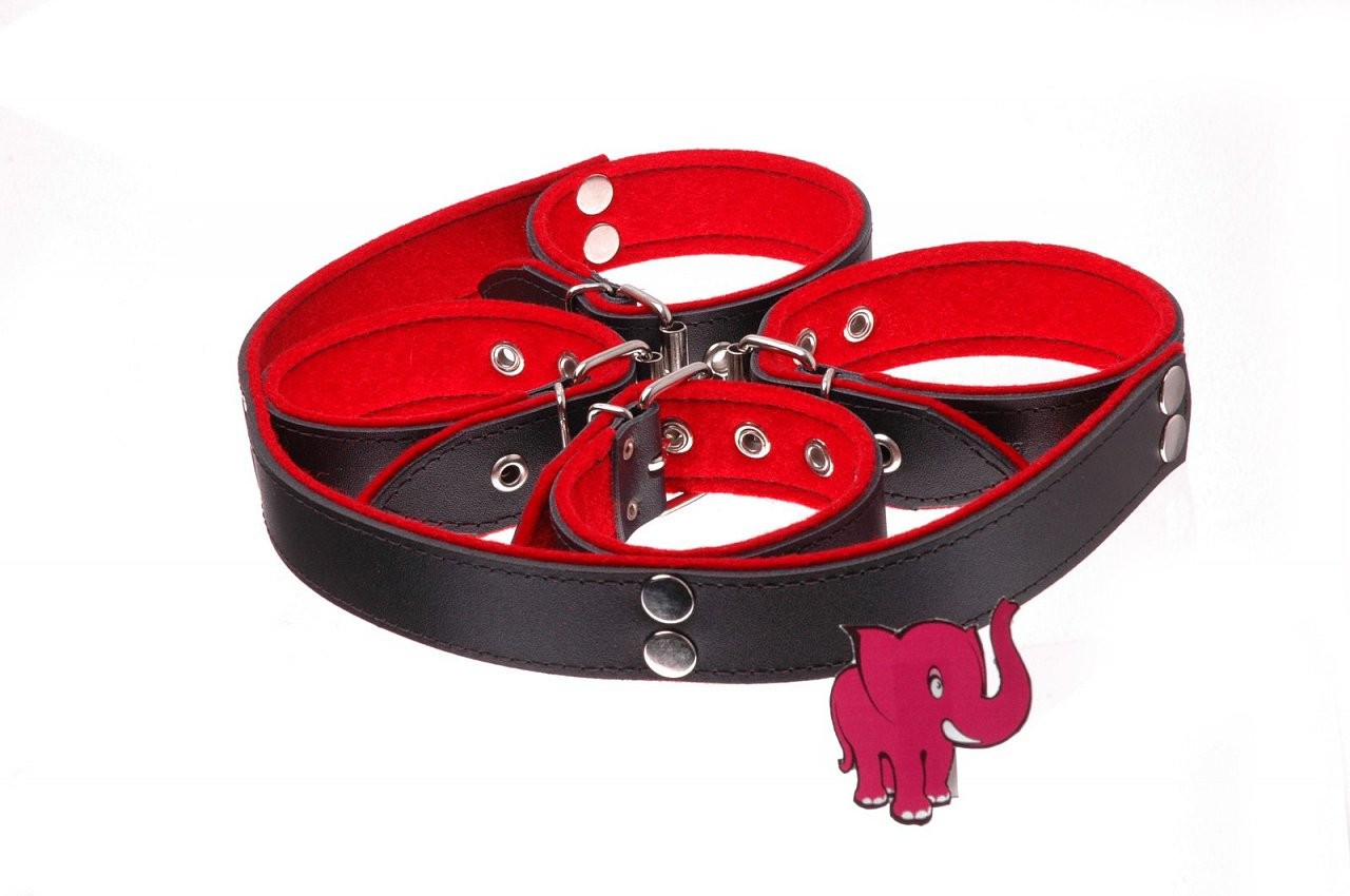 Kožená pouta na ruce a nohy BlackRed
