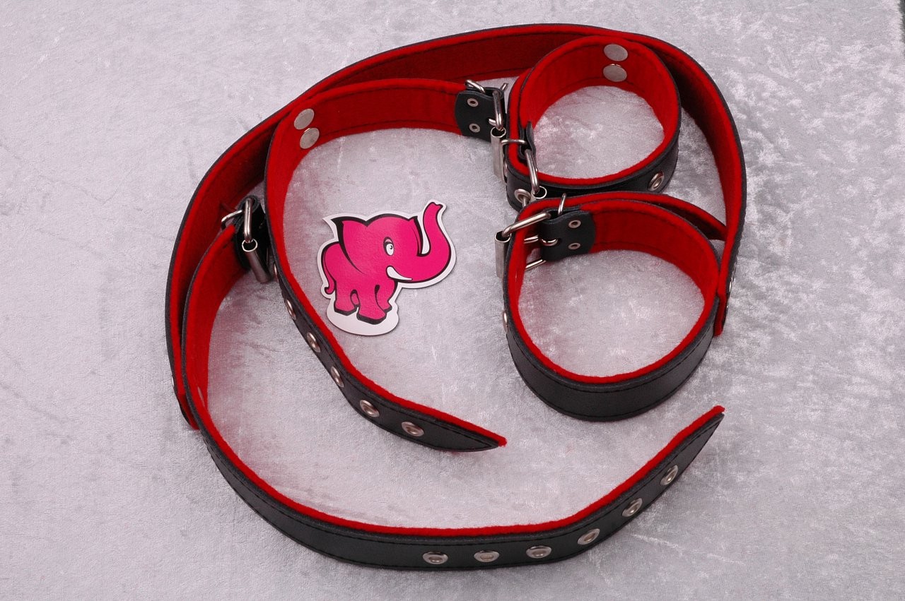Kožená pouta na ruce a nohy BlackRed