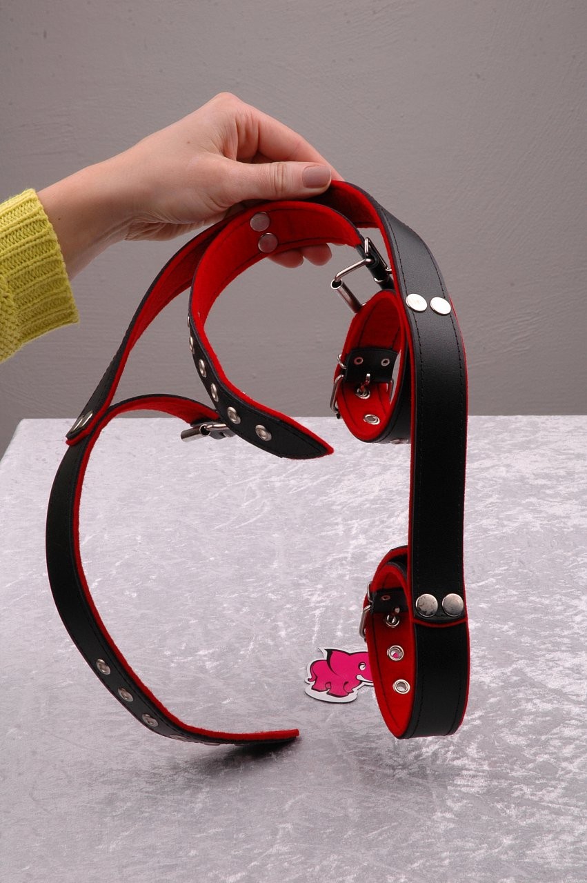 Kožená pouta na ruce a nohy BlackRed