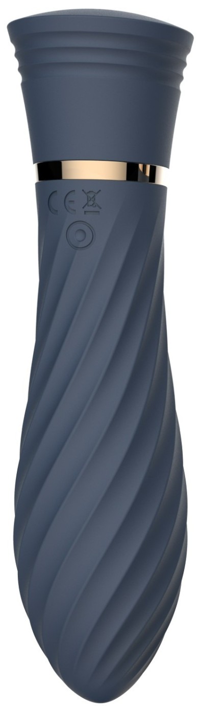 Vibrátor z dvojitého silikonu Blue Velvet