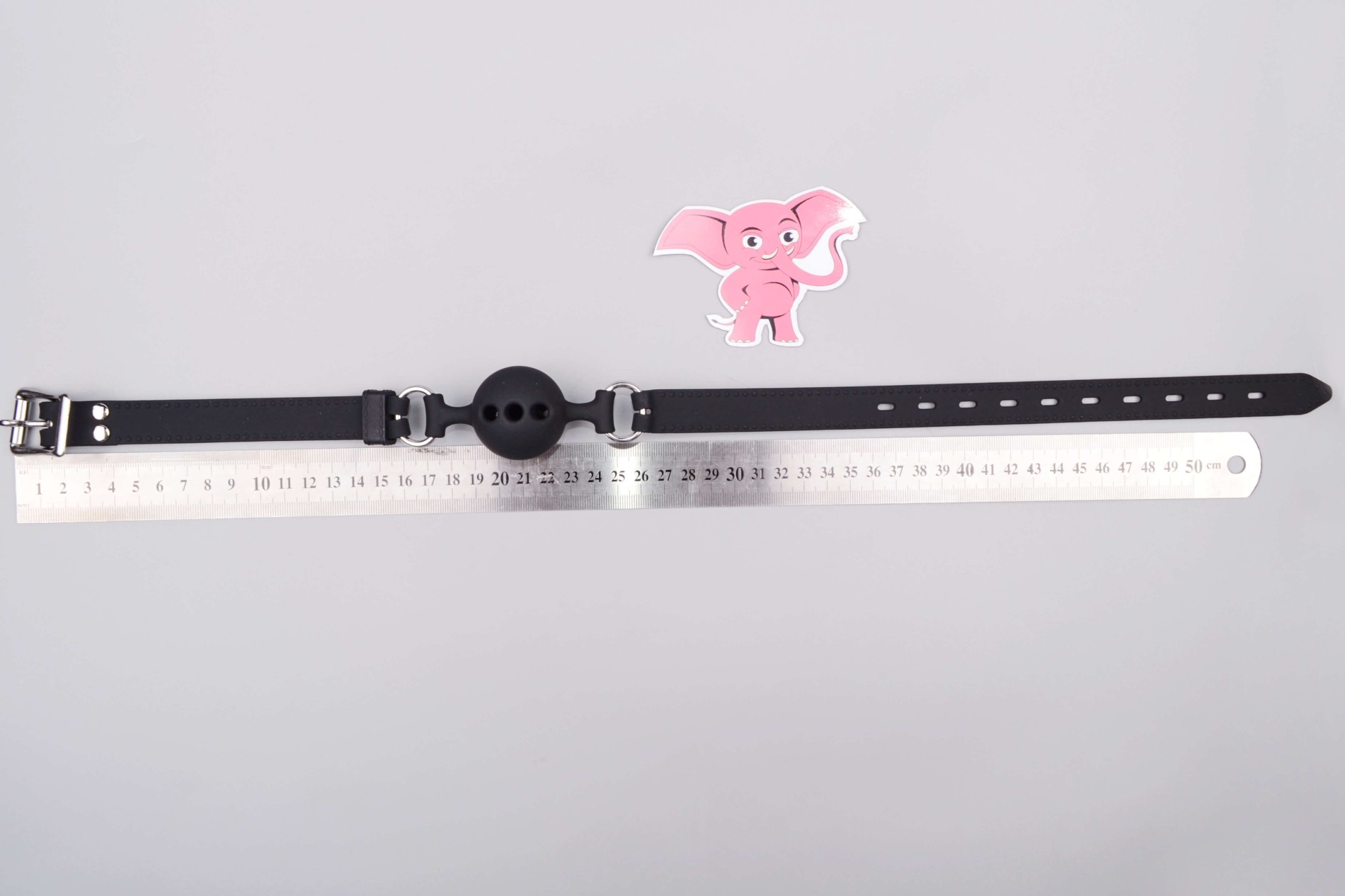 Silikonový roubík s průduchy Inhale, rozměry