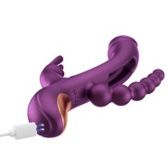 TRILUX Kinky Finger Rabbit Vibrator with Anal Beads Purple