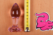 Anální kolík Flower Glass Plug s metrem