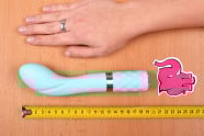 Silikonový vibrátor Sassy Aquamarine, celková délka s rukou