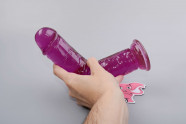 Dildo s přísavkou Purple II (19,5 cm), ohebnost