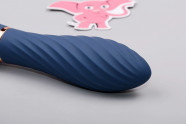 Vibrátor z dvojitého silikonu Blue Velvet