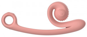 Silikonový vibrátor Snail Vibe Curve s výběžkem na klitoris (24 cm)