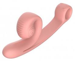 Silikonový vibrátor Snail Vibe Curve s výběžkem na klitoris (24 cm)