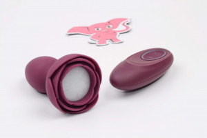 Svítící anální kolík s dotykovým tlačítkem Rose Flash (9,5 cm)