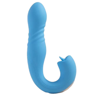 JOI THRUST 2  Pressure Sensing App Controlled Thrusting G-spot Vibrator & Tongue Clit Licker Blue