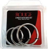 ROUGE Stainless Steel 3 Piece Cock Ring Set (45/50/55mm)