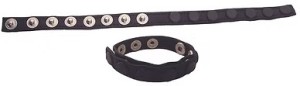 ROUGE Leather Single Multi Snap Cock Strap with Silver Buttons