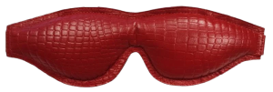 ROUGE Leather Padded Blindfold Burgundy with Black Accessories