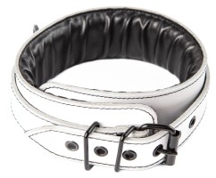 Kožený obojek z bílé kůže Sexy Elephant – Aria Collar
